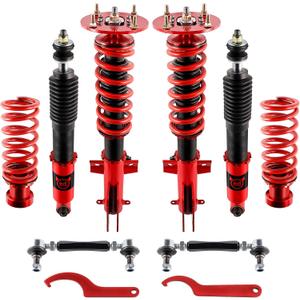 EVIL ENERGY Coilovers Compatible for Ford Mustang 2005-2014, Coilovers Suspension Kit, Height Adjustable Lowering Kit, Twin-Tube Coilover Shocks for Comfortable Ride, Red