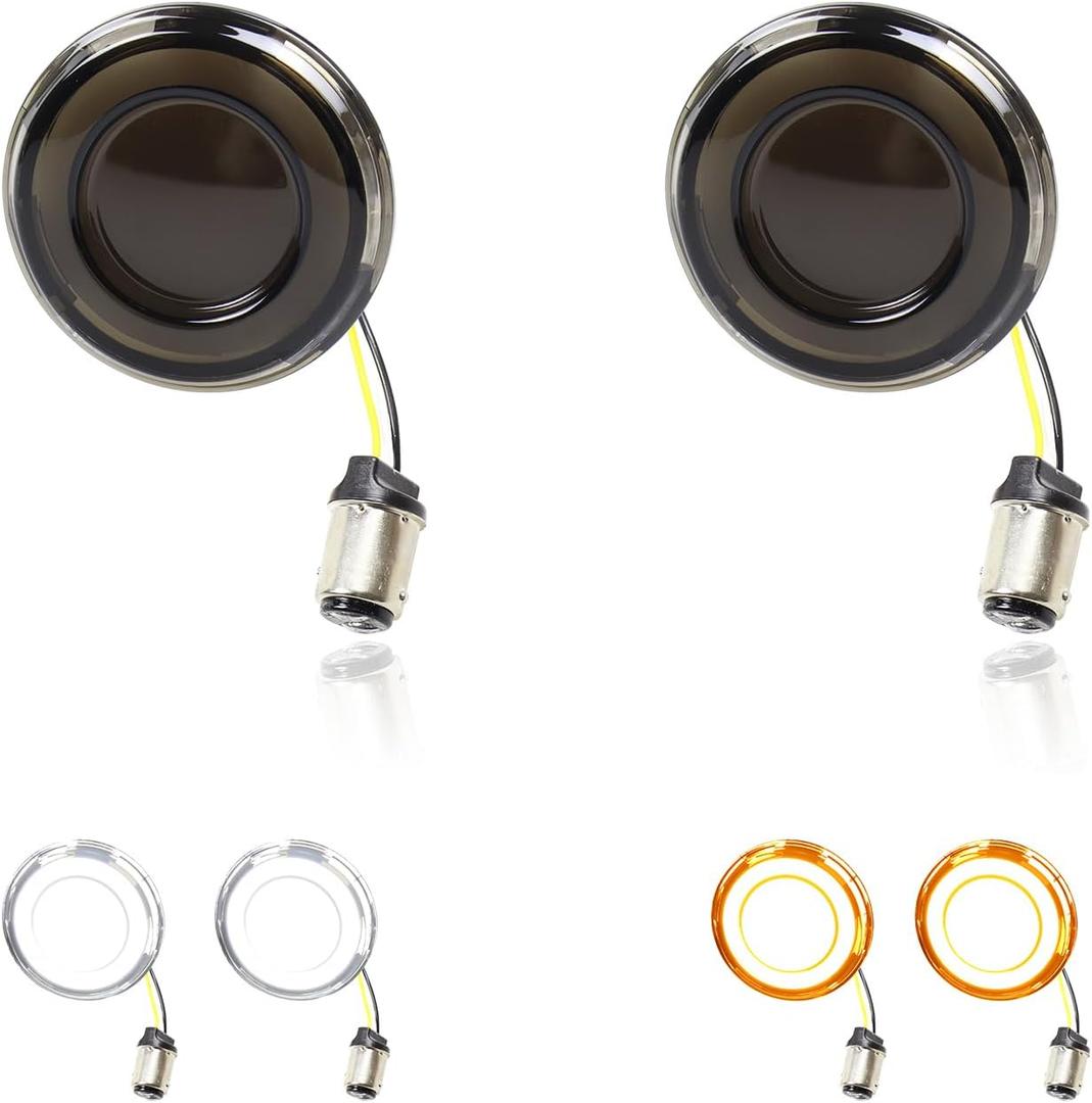 1157 Front LED Turn Signals 2 Inch Bullet Switchback Running Lights Compatible with Harley Breakout Touring Road King Road Glide Dyna Softail Sportster 1200 883 Forty Eight