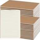 ZCZN 50 Pack A5 Kraft Notebooks Bulk, 8.15x5.5 Inches Lined Paper Journaling Notebooks, Notebooks for Work, Composition Notebooks for School, Journal Notebooks for Office, 60 Pages