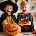 Magic Ants Musical Halloween Pop Up Card with Lights  3D Haunted House Ghosts Pumpkins Bats  Spooky Halloween Greeting Card for Kids and Adults Includes Envelope and Blank Note