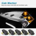 Partsam 5X Cab Marker Lights Roof Running Lamps Black Lens Covers + 5050 Amber 194 168 T10 LED Bulbs Compatible with Ford F150 F250 F350 1973-1997 F Series Super Duty Pickup Trucks