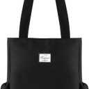 KAMO Floral Tote Bag - Waterproof Lightweight Handbags Travel Shoulder Bag for Hiking Yoga Gym Swimming Travel Beach (One_Size, 0-black)