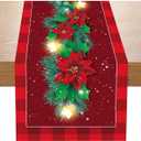 Christmas Decorations Christmas Table Runner Merry Christmas Decoration for Home 2023 Tablecloth Table Decor Navidad Noel Natal New Year Gifts Winter Tabletop Ornaments Dinner Party Supplies (Color :