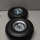 AR-PRO (2 Pack) 4.10/3.50-4 Tire and Wheel, Replacement Pneumatic Tires 10-Inch Wheel with 5/8" Bearings and 2.2" Offset Hub, Compatible with Hand Truck, Wheelbarrow, Wagon, Gorilla Carts (Silver)