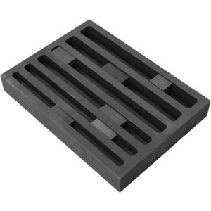 6-in-1 Graphite Ingot Mold, Reusable Graphite Ingot Mold Casting Molds, Long Strip Ingot Mold for Metal Melting, Jewelry Casting, Refining Gold Silver Brass Alumium