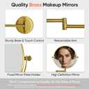 GURUN 8" Wall Mounted Makeup Mirror with 10X Magnification,Two-Sided Swivel Bathroom Mirror,Brushed Gold Finish M1306GJ(8",10X) for Women Mom