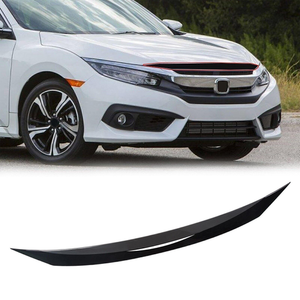 Fits 2016-2021 Honda Civic Front Hood Bumper Upper Trim Nose Cover Gloss