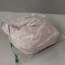 Short Blackout Curtains for Bedroom Windows,Boho Pink White Sheer Overlay Pom Pom Ruffle Double Layer Privacy Curtains for Nursery Girls Room Bathroom 45 Inch Length (34"W x 45"L (Pack of 2))