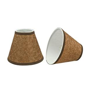 Aspen Creative 32117-2A Small Hardback Empire Shape Chandelier Clip-On Lamp Shade Set (1 Pack), Transitional Design in Dark Brown, 6" bottom width (3" x 6" x 5")