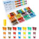 182PCS Car Fuses Assortment Kit, Professional Blade Fuses Automotive - Standard & Mini & Low Profile Mini Fuse (5A/7.5A/10A/15A/20A/30A/40A), cooclensportey Mixed Auto Fuse for Boat, Auto, RV, Truck