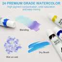 Mini Watercolor Paint Set, Travel Paint kit, Pocket Watercolor Set with Paint, Brush, Sketchbook & Copper Clip, Watercolor Travel Kit for Beginners, Artists & Painting Enthusiasts