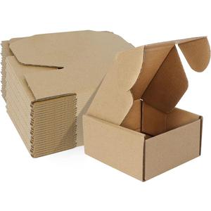 MEBRUDY 4x4x2 Inches Shipping Boxes Pack of 25, Small Corrugated Cardboard Box for Mailing Packing Literature Mailer (Brown)