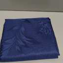 Wolkemer Shiny Oval Jacquard Tablecloth 60 x 84 Inch Navy Blue Floral Countryside Leaves Damask Patterns Table Cloth Glossy Fabric Table Cover for Dinner Kitchen