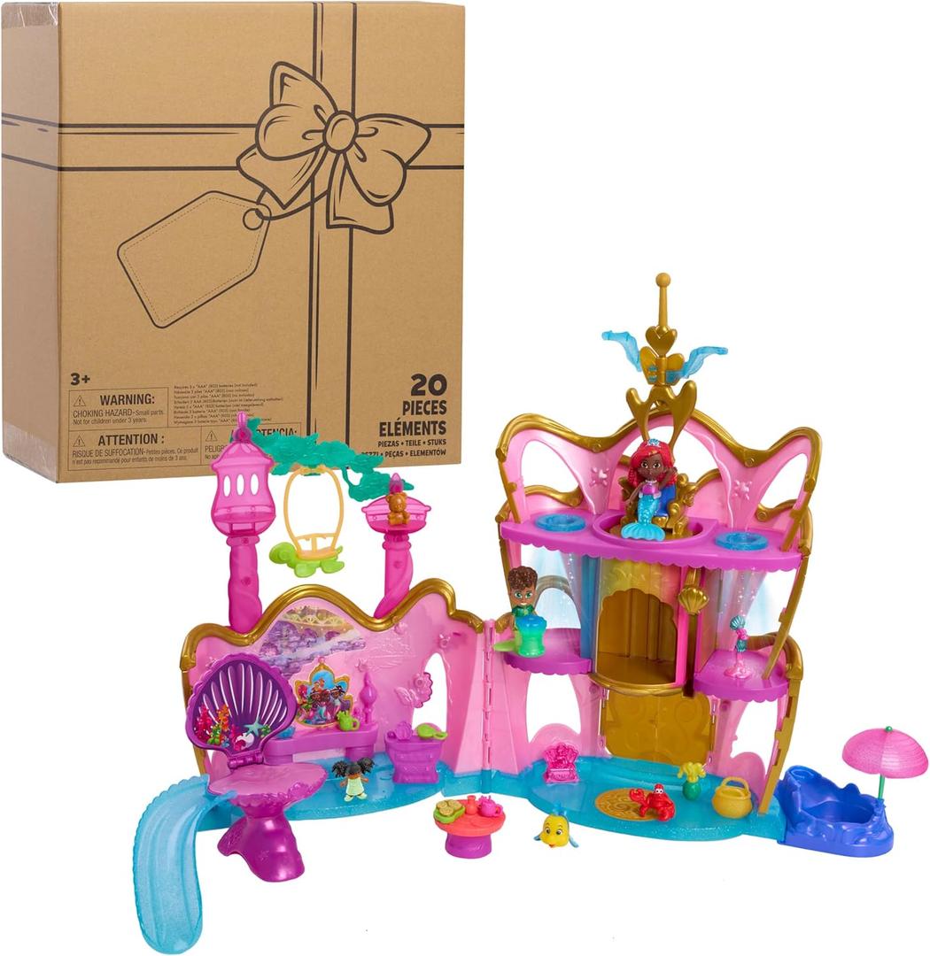 Just Play Disney Junior Ariel Deluxe Atlantica Palace Playset and 4-inch Figures, Lights and Sounds, 20-Pieces, Kids Toys for Ages 3 Up Just Play Disney Junior Ariel Deluxe Atlantica Palace Playset and 4-inch Figures, Lights and Sounds, 20-Pieces, Kids Toys for Ages 3 Up