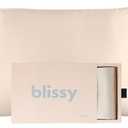 Blissy Silk Pillowcase - 100% Pure Mulberry Silk - 22 Momme 6A High-Grade Fibers - Silk Pillow Cover for Hair & Skin - Regular, Queen & King (Champagne, Queen)