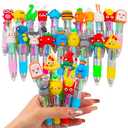 CZWZ 20Pcs Mini Multicolor Pens in One 4-in-1 Cute Pens Bulk for Kids, Fun Kawaii Ballpoint Pens for Birthdays and Children's Party Favors Gifts Teacher School Supplies