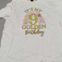 It's My 9th Golden Birthday Rainbow 9 Year Old Bday Girls T-Shirt (Youth L)