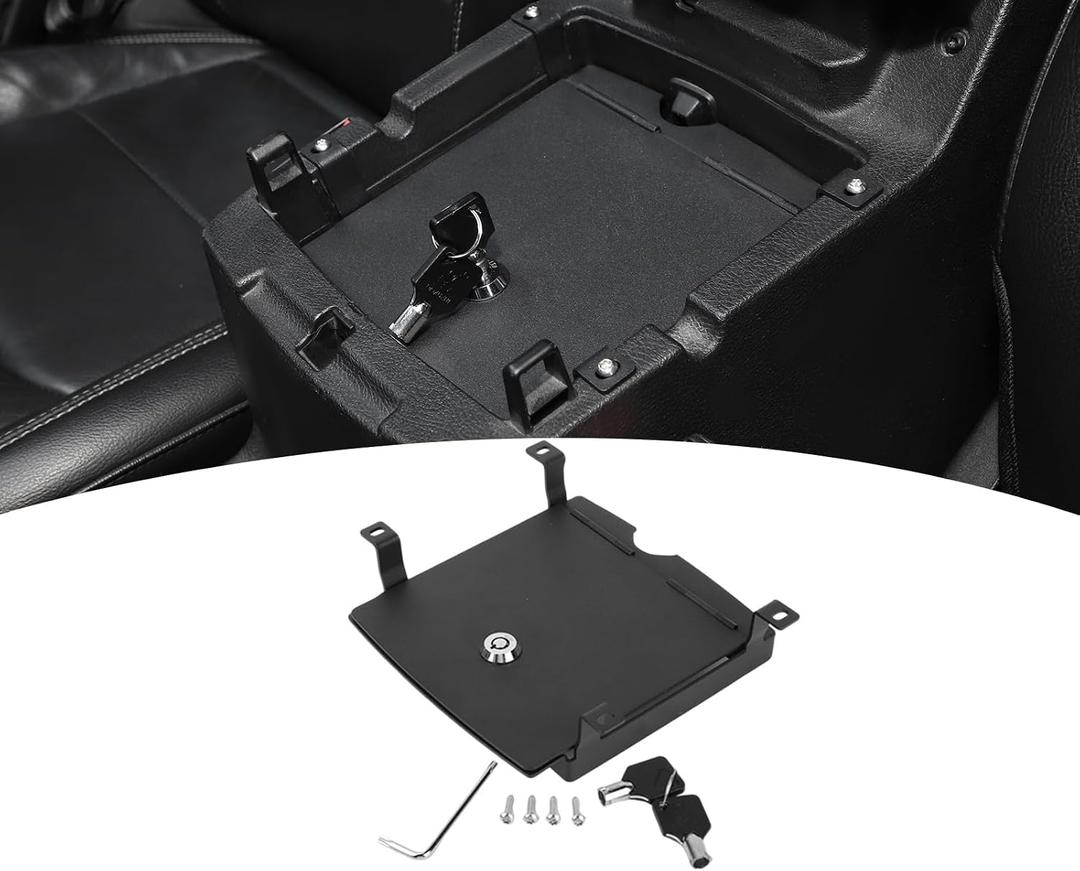 for Jeep JL Center Console Storage Safe Box with Key Lock for Jeep Wrangler JL JLU 2018+ for Gladiator JT 2020+ Black Interior Accessories