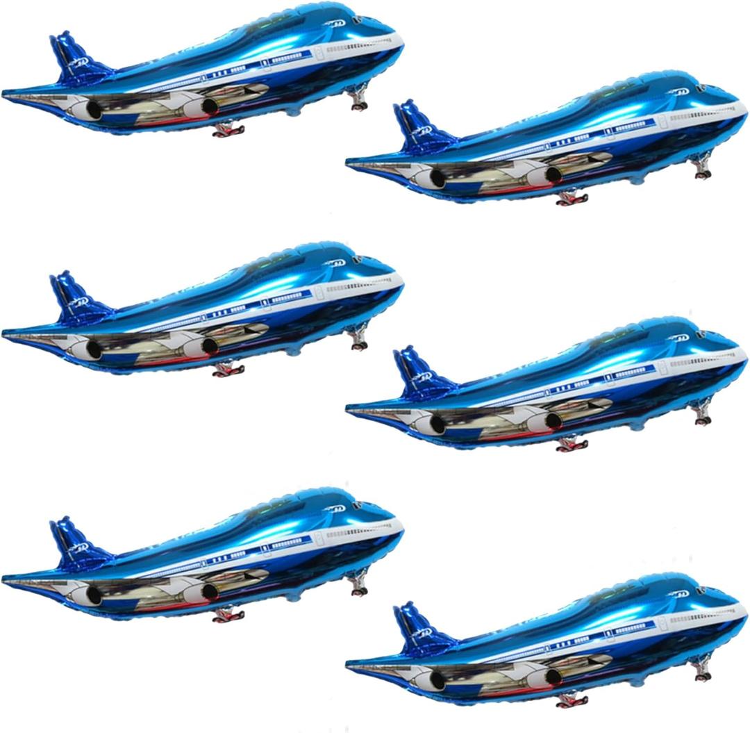 31inch Large Airplane Blue Party Decoration Airplane Balloon Birthday Party Supplies (6pcs Airplane)