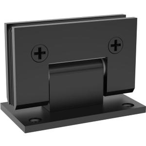 90 Degree Glass Shower Door Hinges Heavy Duty Solid Brass, Shower Door Hardware Replacement for 5/16in (8mm) - 1/2in (12mm) Thickness Tempered Glass Black, 90 Degree, 1 Pack