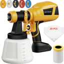Cordless Paint Sprayer Compatible with Dewalt 20V Max Battery(No Battery), Spray Paint Guns with 5 Copper Nozzles, Electric Spray Gun for House Painting, Paint Sprayers for Walls Indoor, Fence (Yellow)