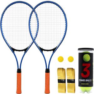 Magicorange Tennis Rackets for Adults 2 Players Recreational Tennis Racquet Set for Beginners and Professional with 4 Tennis Balls, 3 Overgrips, 1 Bag, 27"