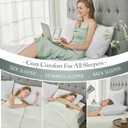 BPC Premium Rayon Derived from Bamboo Firm Pillows Queen Size Set of 2 - Hypoallergenic Shredded Memory Foam Pillows with Removable Cover Bed Pillows for Side Stomach and Back Sleepers, CertiPUR-US
