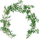 Ling's moment 6ft Rosa Banksiae Artificial Garland, Silk Laurel Leaf Vine for Wedding Arch, Table Centerpiece & Event Decor, Faux Greenery Filler for Elegant Arrangements