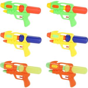 Fun-Here Water Guns 9 Inch 6 Packs for Kids Adults Multicolor Squirt Gun in Party Pool Bath Favors Indoor Outdoor Funy Summer Toy (Pack of 6) (9 Inch)