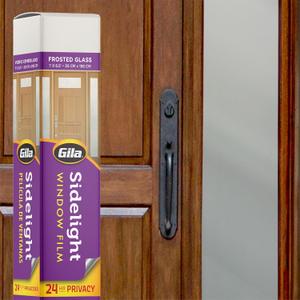 Gila Privacy Dcor Frosted Glass Sidelights Entryway Residential Window Film DIY Static Cling No Glue No Adhesive 1ft x 6.5ft (12in x 78in) (6.5 sq ft), Frost