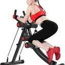 Fitlaya Fitness Core & Abdominal Trainers AB Workout Machine Home Gym Exercise Machine Ab Cruncher Foldable Fitness Equipment (red02)