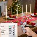 3 x SURAIELEC 10.5'' Flameless Ivory Taper Candles, Battery Operated Candle with Remote, Timer, Dimmer, 5000K Cool Clear White, Realistic LED Candle for Party, Halloween & Christmas Decoration, 6 Pack