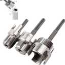 3Pcs Integrated Internal & External Pipe Threading Tool, Bestgle Dual-Function Pipe Thread Cutting Tool for 1/2" & 3/4"& 1" PVC/Plastic Pipes, Electric Drill Compatible Pipe Threader Kit