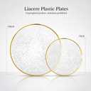 Licaere 60Pcs Clear Plastic Plates - Clear Disposable Plates With Gold Rim - Heavy-duty Gold Plates, Party Plates Include 30Clear Dessert-Platos,30Dinner-Platos for Wedding Party Spring, 10.25inch