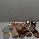 Anlisim Merino Wool Hiking Socks for Women Thermal Winter Warm Boot Work Cushion Socks 5 Pairs (Medium, Yellow Brown)