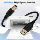 Printer Cable 6FT USB 2.0 Printer Cable USB-A to USB-B Cables, High Speed Scanner Print Cord for HP Canon Dell Samsung Epson Brother Lexmark Xerox, MIDI Cables for Digital Piano DAC MIDI Controller