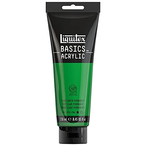 Liquitex BASICS Acrylic Paint, 250ml (8.5-oz) Tube, Light Green Permanent