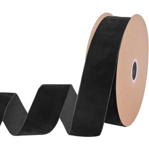 Black Velvet Ribbon 1-1/2 Inch Velvet Ribbon for Gift Wrapping Wedding Hair Bow Ribbons Headbands Bouquets-20 Yards
