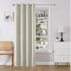 Joydeco Door Curtain for Closet Doors 78 Inches Long 1 Panel, Blackout Doorway Curtain for Open Closet Bedroom, Room Divider for Privacy (Beige, 40Wx78L)