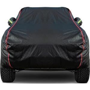 Breathable New Material, Waterproof Car Cover, Locks and Zipper Doors, Sunscreen Waterproof UV Prevention Snowproof Wind and Windproof,Suitable for Indoor Outdoor,for Pickup 230"-260",B9 (Black)