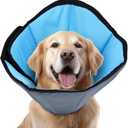 ipetstation Dog Cone Collar for Dogs After Surgery Extra Long, Adjustable Comfy Dog Elizabethan Pet Collar Cone for Large Dogs Anti-Lick Protective Wound, M