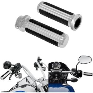 Motorcycle Handlebar Grips for 1" 25mm Handle Bars Universal Fit for Harley Touring Dyna Softail Sportster XL 883 1200 Chrome