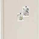 Kate and Laurel Makenna Rectangle Framed Linen Fabric Pinboard; 24 x 36; Soft White; Traditional Beaded Bulletin Board for Vintage Home Wall Organization or Aspirational Vision Board