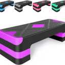 Adjustable Workout Aerobic Stepper in Fitness & Exercise Step Platform Trainer 3 settings adjustable height 4-6-8