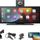 EVERSECU Carplay & Android Auto with Dash Cam - 8.1" HD IPS Touch Car Play Screen for Car, 4K Front & 1080P Rear Camera, Loop Recording, Bluetooth Audio, Mirror Link, GPS