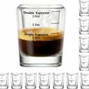 Ruckae Shot Glasses Measuring Cup Set 12 Pack Square Espresso Shot Glasses Liquid Heavy Glass -Incremental Measurement 2oz Shot Glass for Bars and Home Use (Transparent)