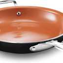 Gotham Steel Non Stick Frying Pan, 12.5 Ceramic Frying Pan Nonstick, Long Lasting Nonstick Cooking Pan with Helper Handle / Stay Cool Handle, Ultra-Durable, Dishwasher / Oven Safe, 100% Non Toxic