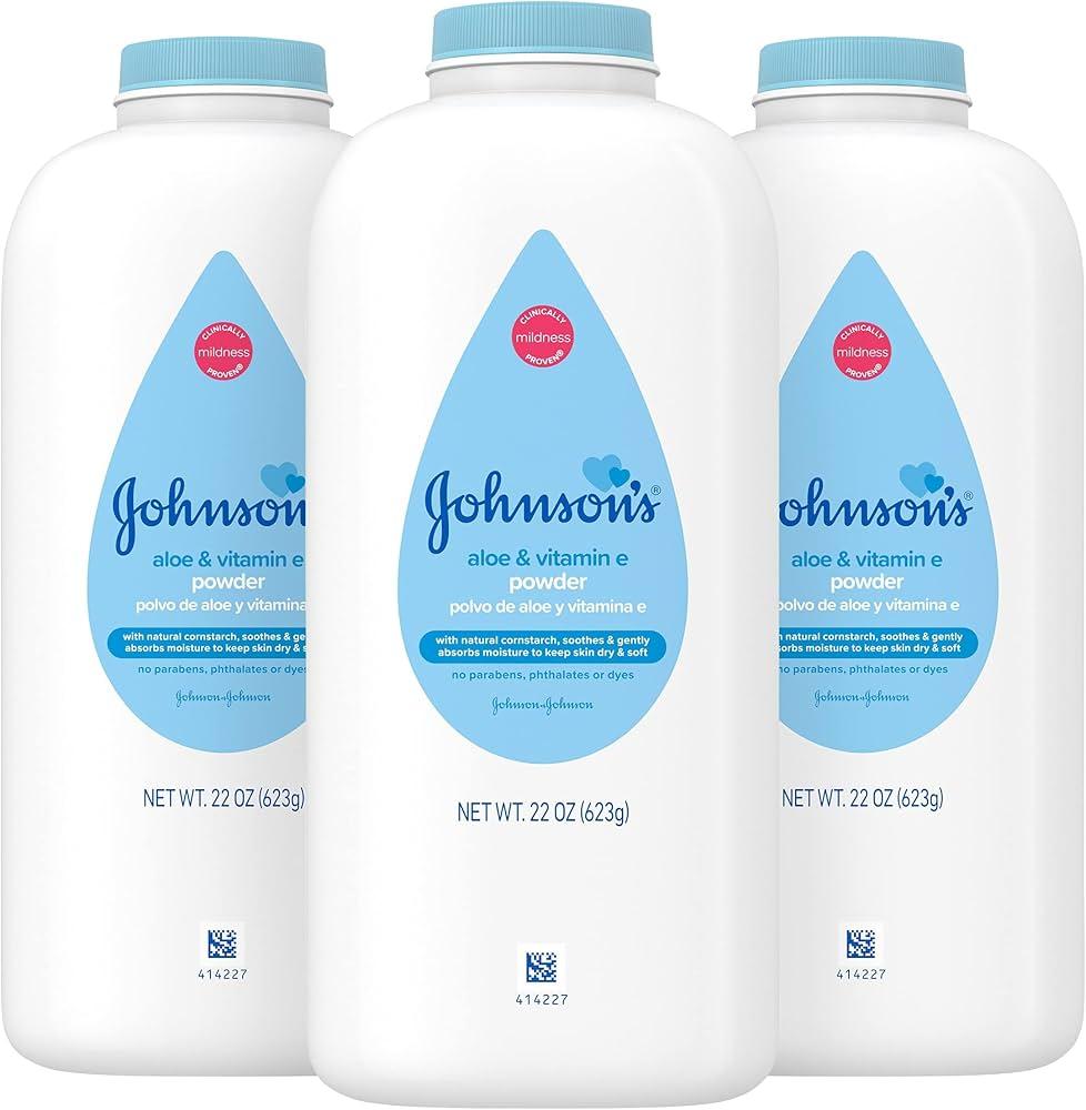 4 x Johnsons Baby Powder with Aloe & Vitamin E Pure Cornstarch - 22 oz.