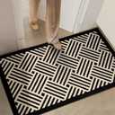 Door Mat Indoor Entrance, 30" x 60", Large Welcome Mat Outdoor, Non Slip Front Door Mat Entryway Mats, Rubber Floor Mats, Low-Profile Shoe Matt, Black