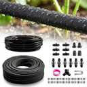 Upgraded 230FT Drip Irrigation System with 1/4" Soaker Hose -Weeping Technology for Deeper Root Watering,Garden Watering System for Raised Beds, Greenhouse, Lawn - Save Water